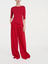 Maglietta skinny con stripes spaziate in Viscosa Summer  Rossi Donna - Ragno