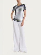 Maglietta con stripes e maniche corte in Viscosa Summer Blu Donna - Ragno