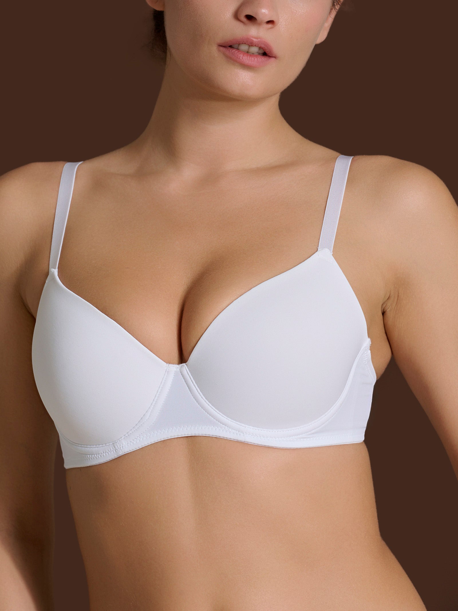 beYOUtiful - Reggiseno balconette imbottito in Microfibra Compact Bianchi Donna - Ragno