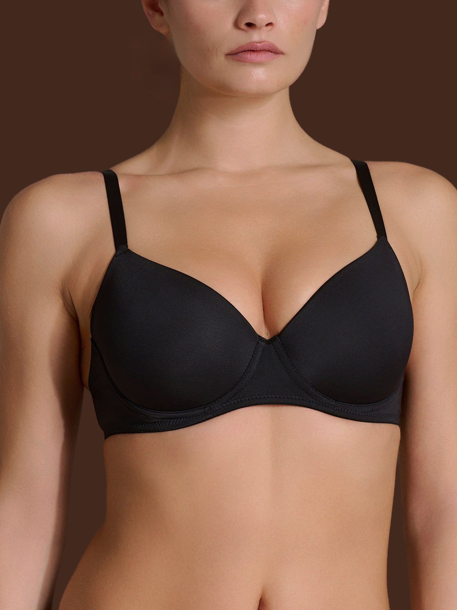 beYOUtiful - Reggiseno balconette imbottito in Microfibra Compact Neri Donna - Ragno