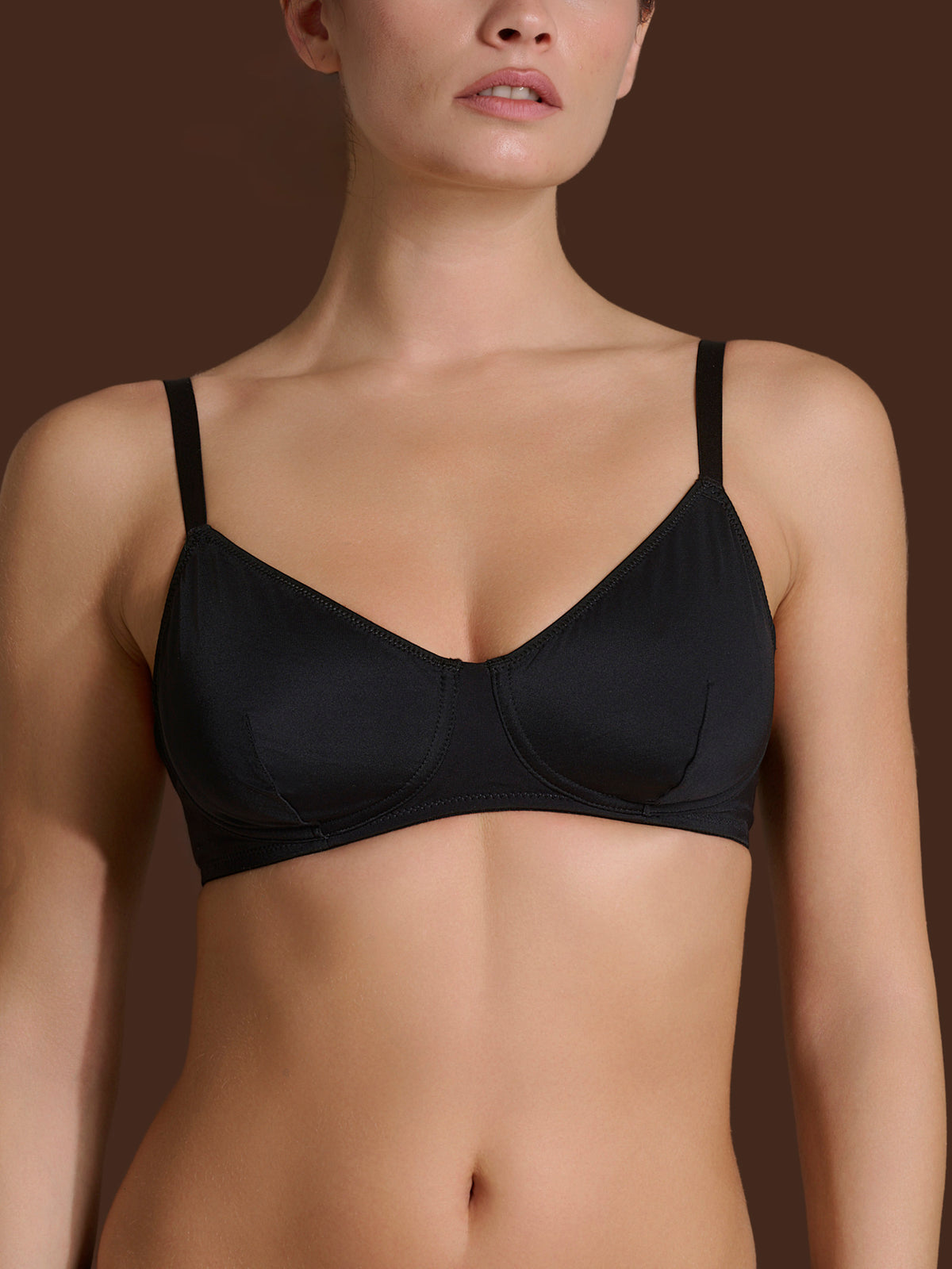beYOUtiful - Reggiseno senza ferretto in Microfibra Compact Neri Donna - Ragno