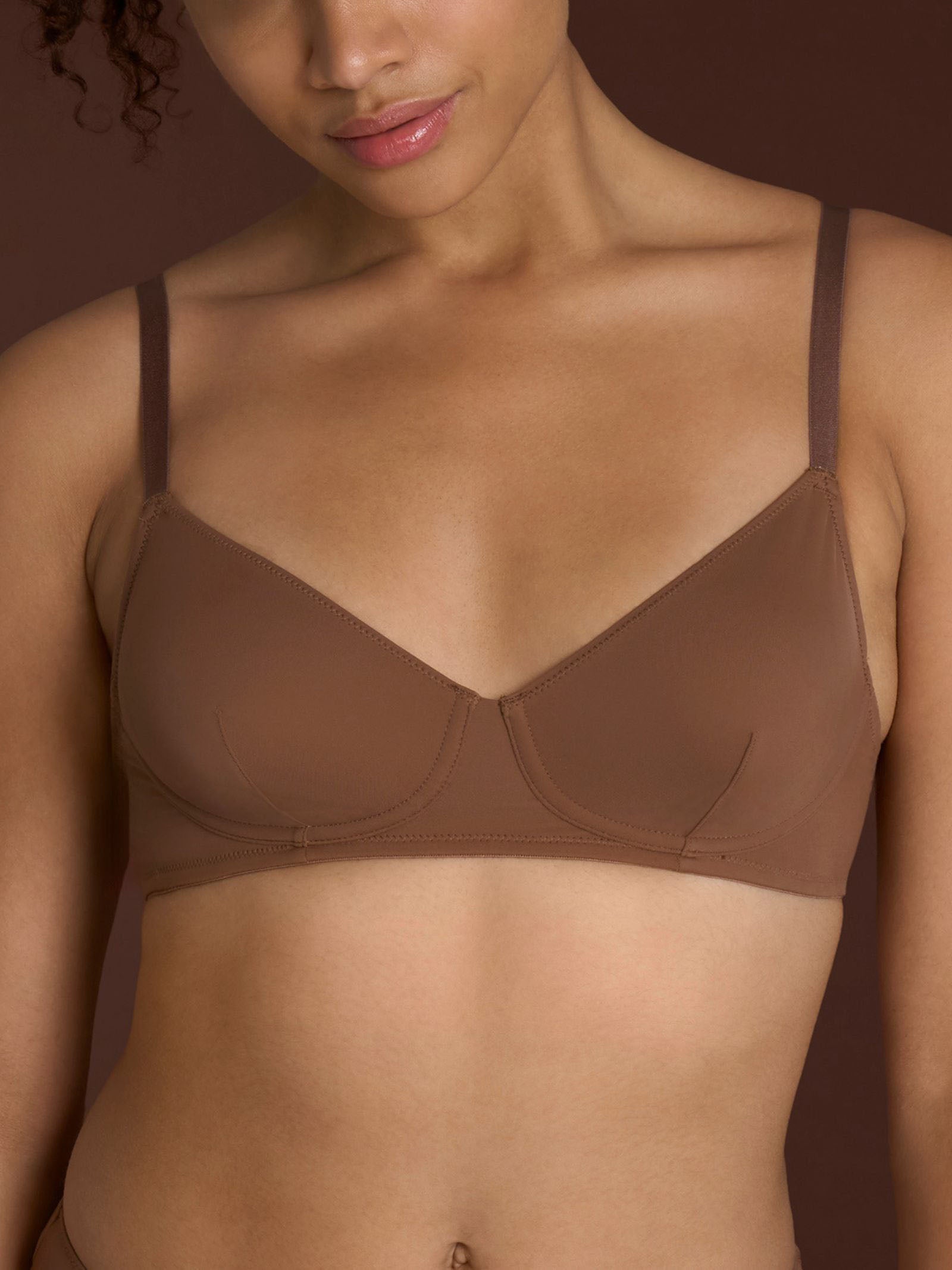 beYOUtiful - Reggiseno senza ferretto in Microfibra Compact Marroni Donna - Ragno