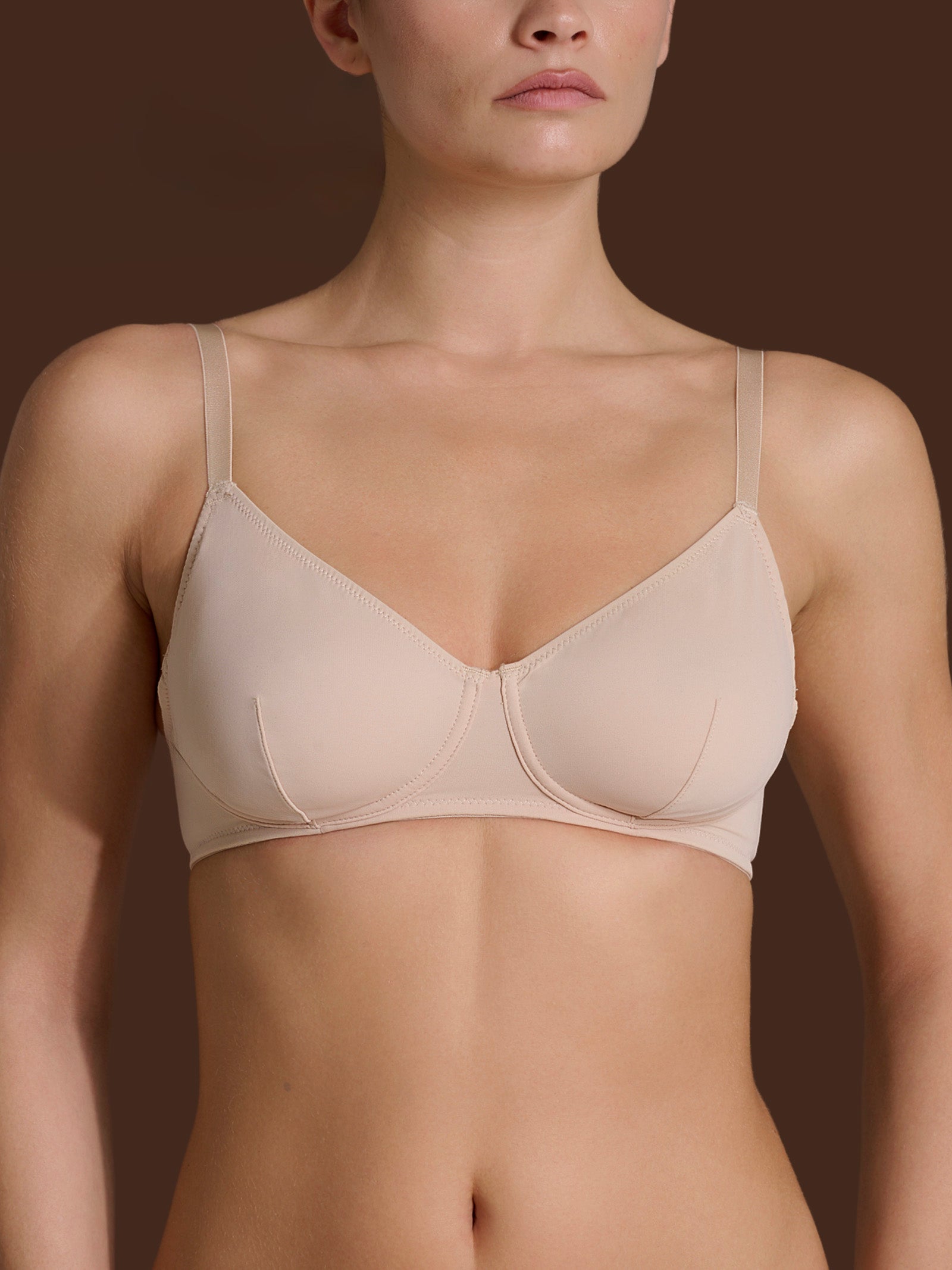 beYOUtiful - Reggiseno senza ferretto in Microfibra Compact Marroni Donna - Ragno