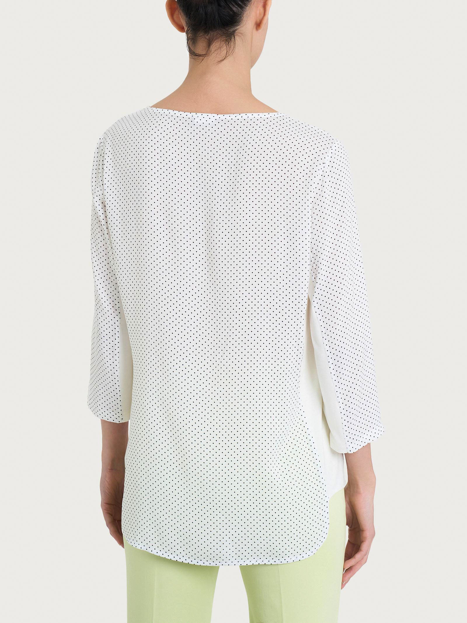 Maglia girocollo con dots in misto viscosa Bianchi Donna - Ragno