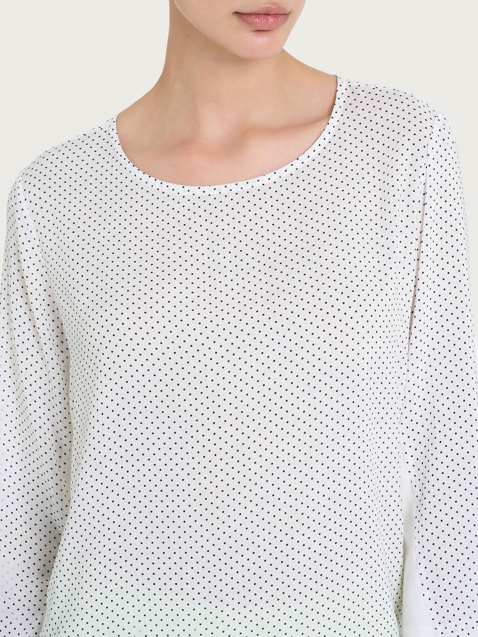 Maglia girocollo con dots in misto viscosa Bianchi Donna - Ragno