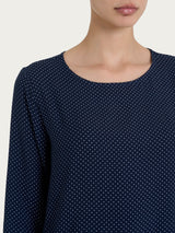 Maglia girocollo con dots in misto viscosa Blu Donna - Ragno