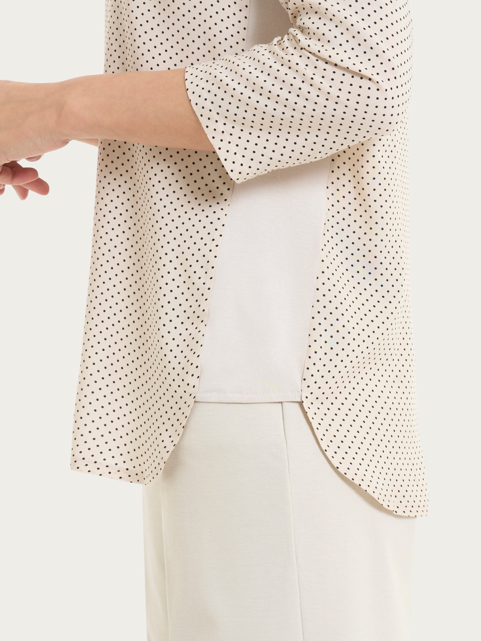 Maglia girocollo con dots in misto viscosa Bianchi Donna - Ragno