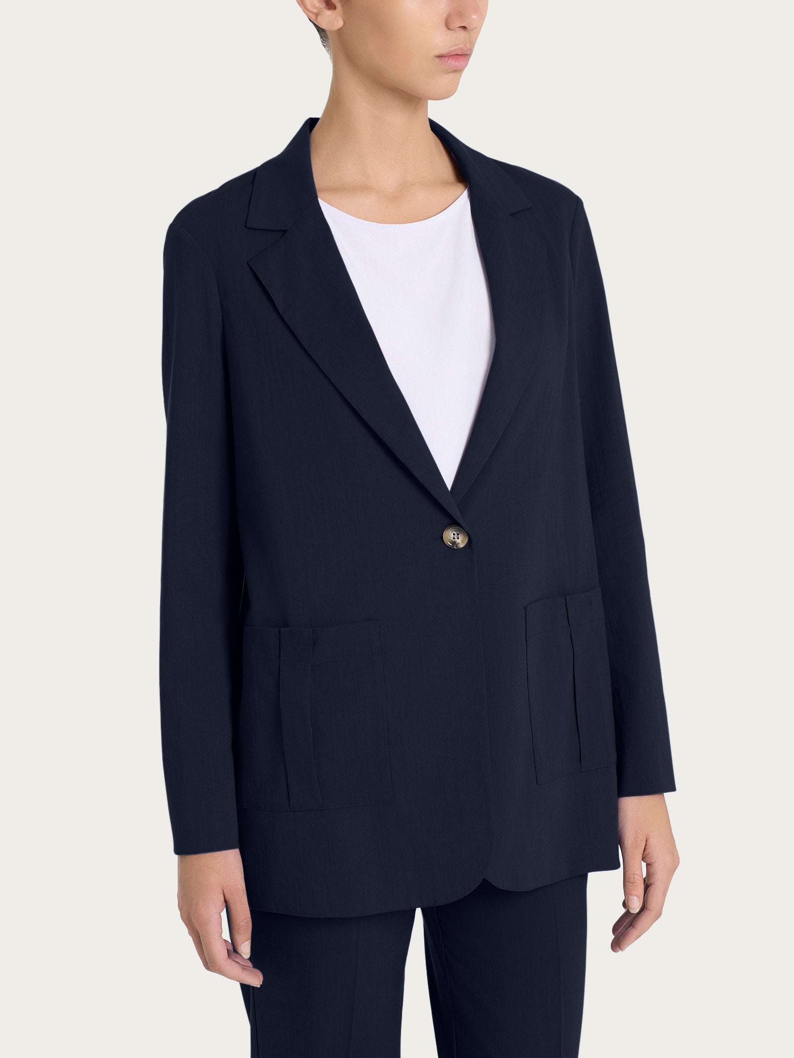 Blazer destrutturato in Super Natural Blu Donna - Ragno