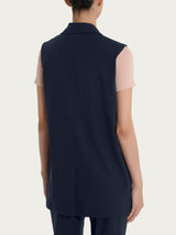 Gilet lungo smanicato in Super Natural Blu Donna - Ragno