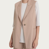 Gilet lungo in Super Natural Marroni Donna - Ragno