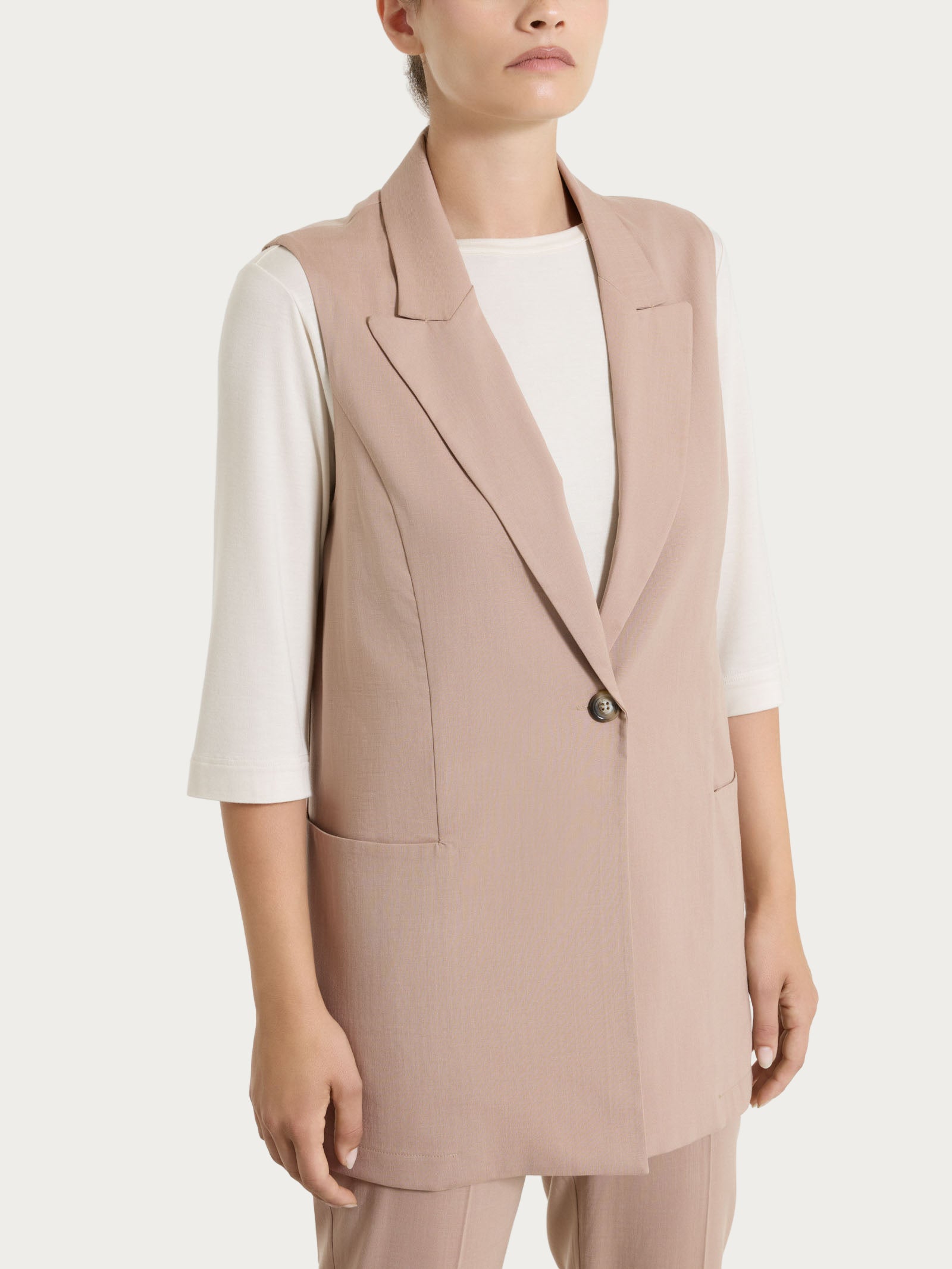 Gilet lungo in Super Natural Marroni Donna - Ragno