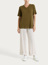 Pantalone ampio con tasche in Super Natural Bianchi Donna - Ragno