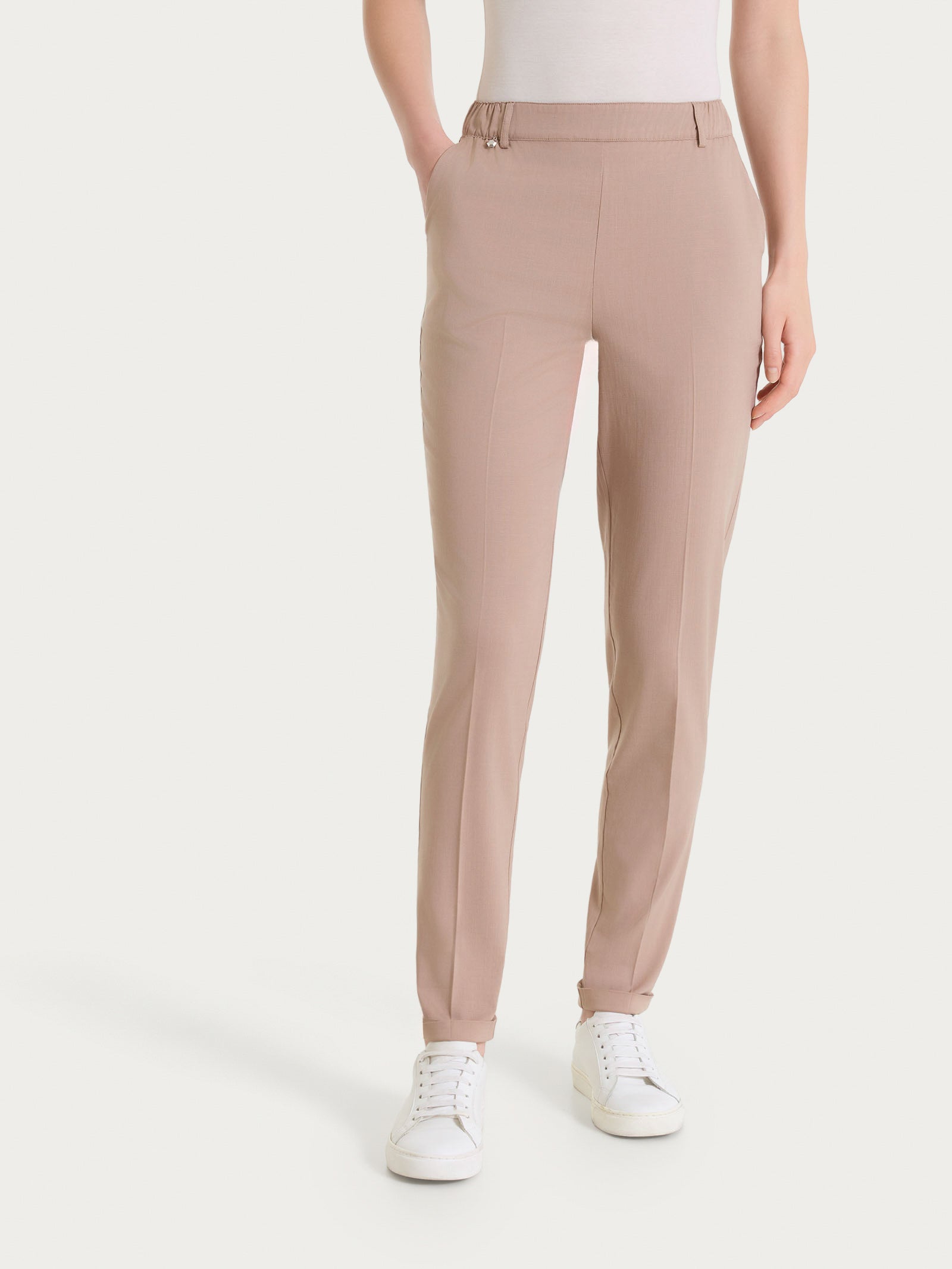 Pantalone chino slim con tasche in Super Natural Marroni Donna - Ragno