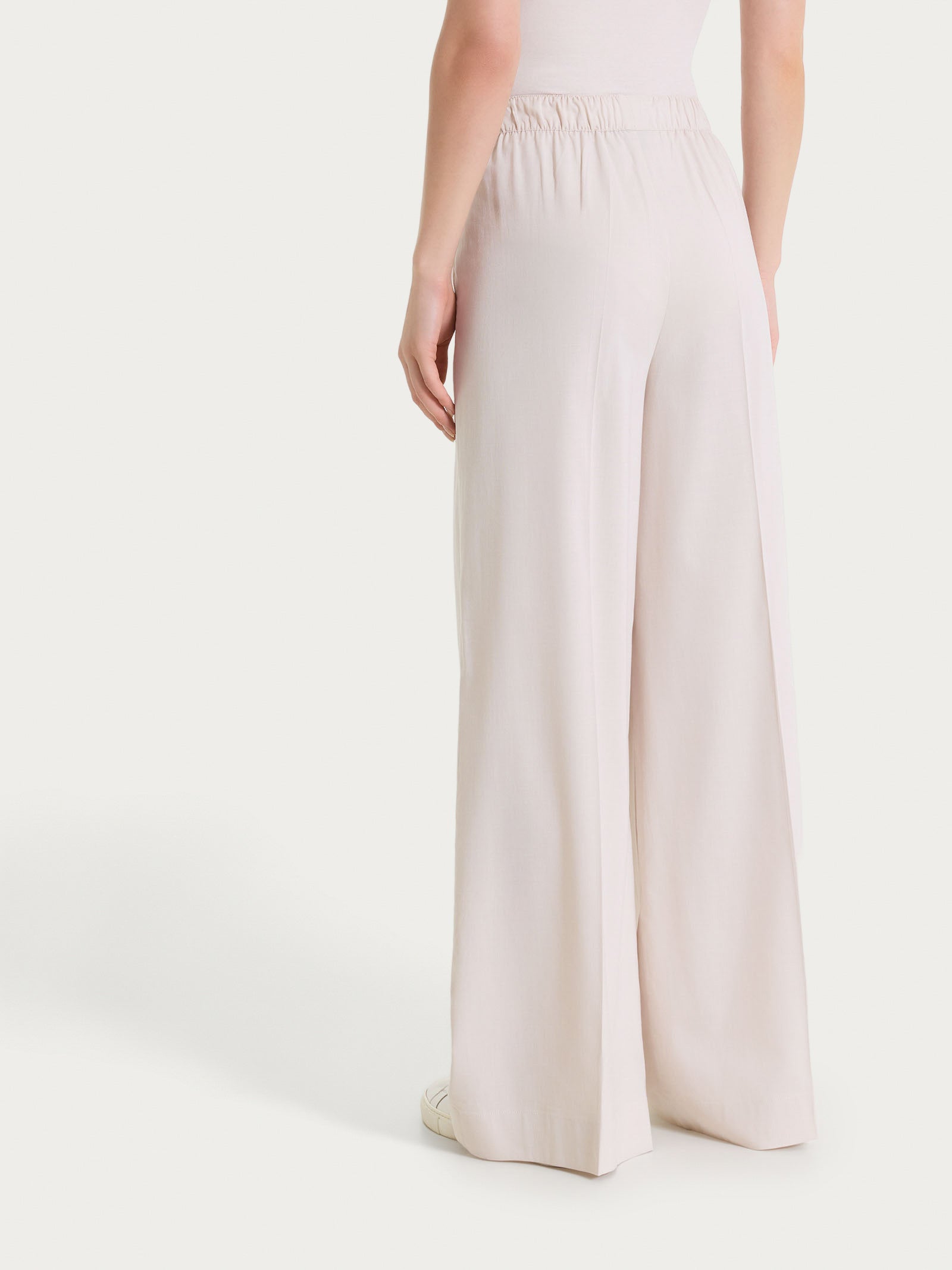 Pantalone palazzo con tasche e pinces in Super Natural Bianchi Donna - Ragno