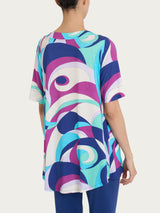 Maglietta con scollo squadrato e waves pattern in Viscosa Summer Verdi Donna - Ragno