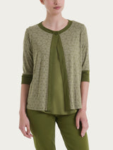 Cardigan corto con cubi in Viscosa Summer Verdi Donna - Ragno