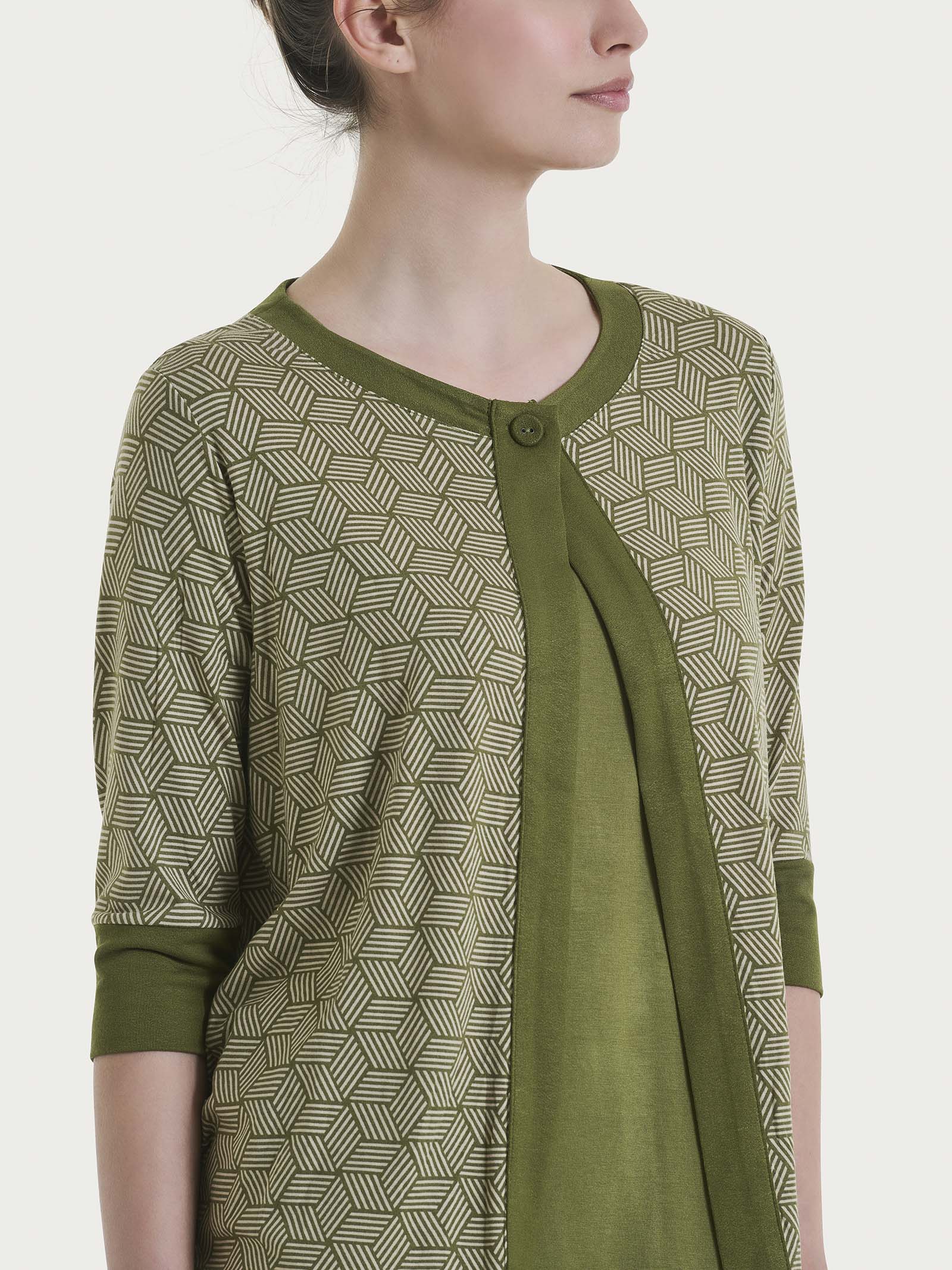 Cardigan corto con cubi in Viscosa Summer Verdi Donna - Ragno