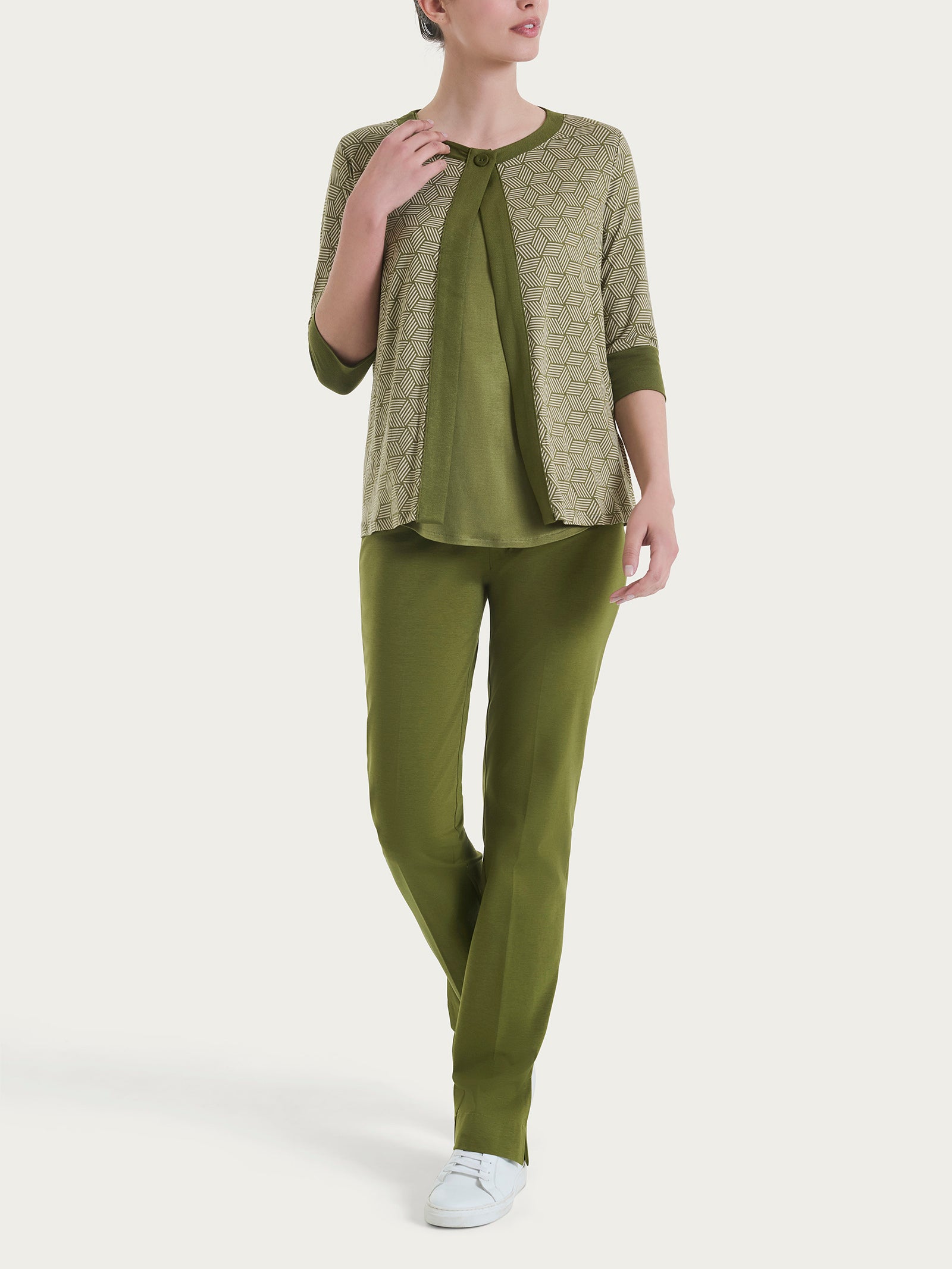 Cardigan corto con cubi in Viscosa Summer Verdi Donna - Ragno