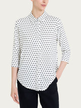 Camicia con dots e manica 3/4 in Viscosa Summer Bianchi Donna - Ragno