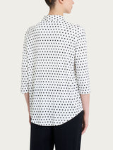 Camicia con dots e manica 3/4 in Viscosa Summer Bianchi Donna - Ragno