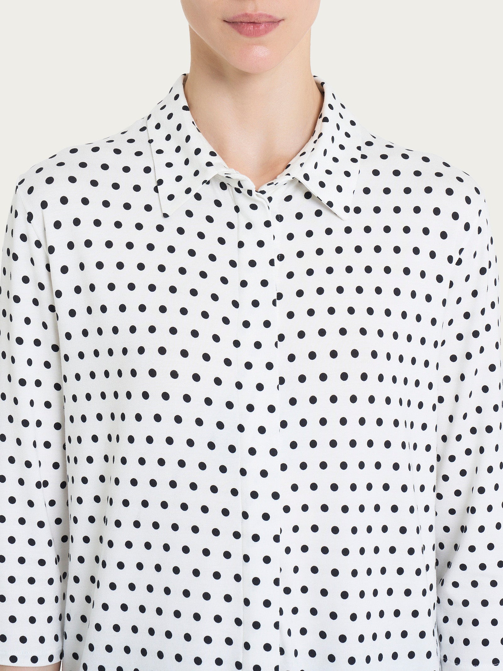 Camicia con dots e manica 3/4 in Viscosa Summer Bianchi Donna - Ragno