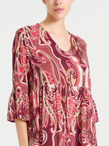 Abito lungo con manica 3/4 in Ecoseta Rossi Donna - Ragno