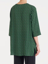 Blusa lunga con manica 3/4 in Ecoseta Verdi Donna - Ragno
