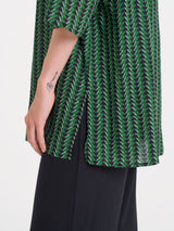 Blusa lunga con manica 3/4 in Ecoseta Verdi Donna - Ragno