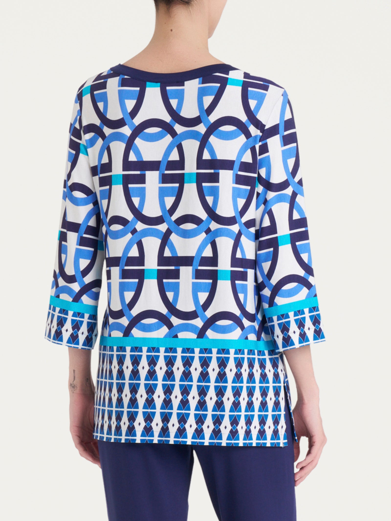 Maglietta con cerchi in Viscosa Summer  Azzurri Donna - Ragno