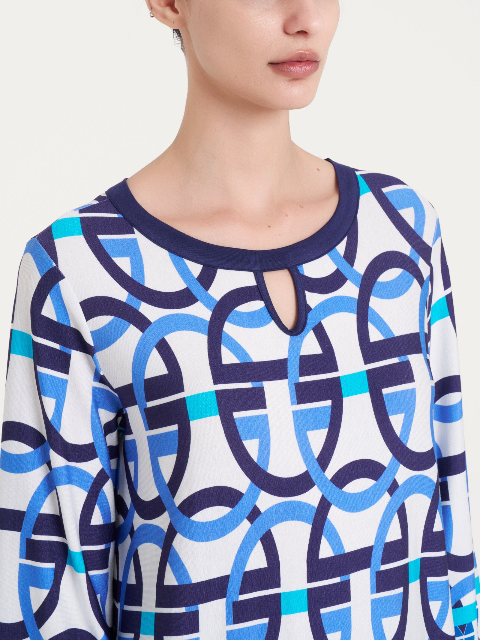 Maglietta con cerchi in Viscosa Summer  Azzurri Donna - Ragno