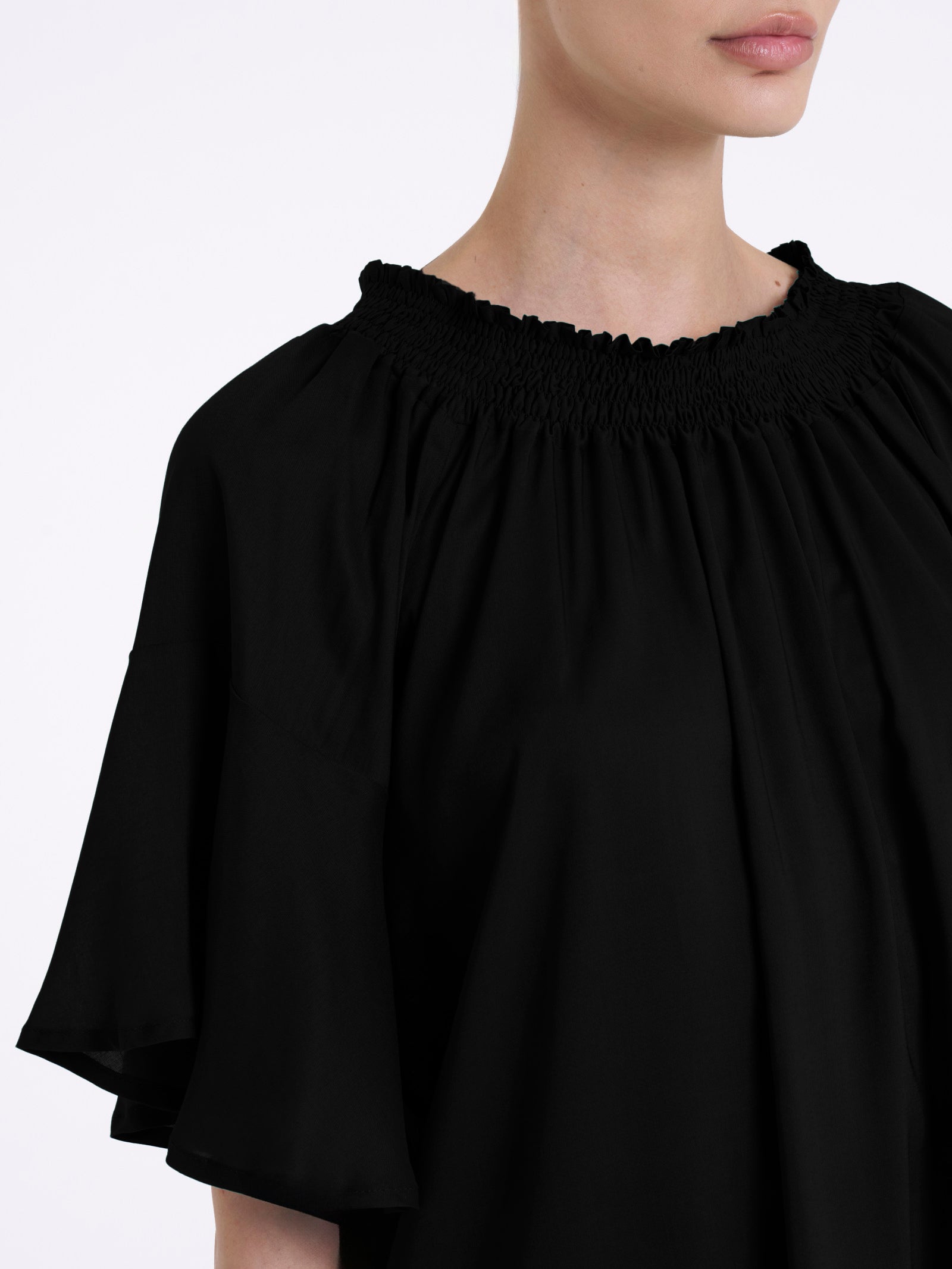 Maglietta arricciata in EcoSeta Neri Donna - Ragno