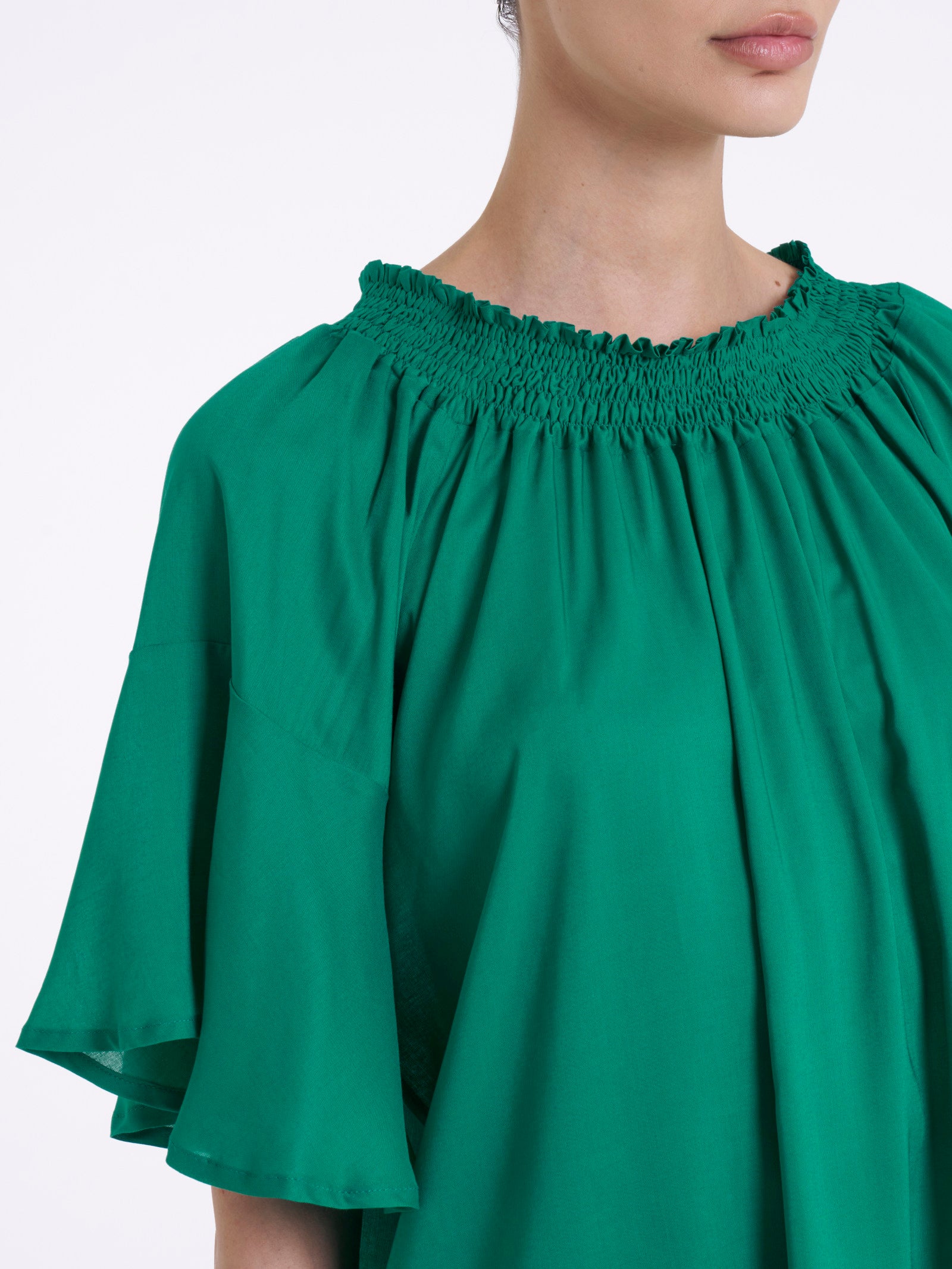 Maglietta arricciata in EcoSeta Blu Donna - Ragno