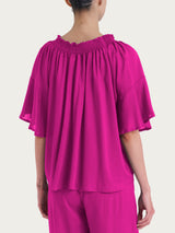 Maglietta arricciata in EcoSeta Rosa Donna - Ragno