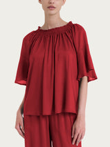 Maglietta arricciata in EcoSeta Rossi Donna - Ragno