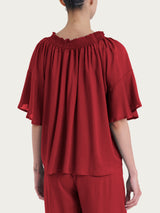 Maglietta arricciata in EcoSeta Rossi Donna - Ragno