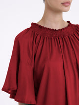 Maglietta arricciata in EcoSeta Rossi Donna - Ragno