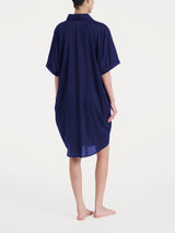 Chemisier lungo in Ecoseta Blu Donna - Ragno