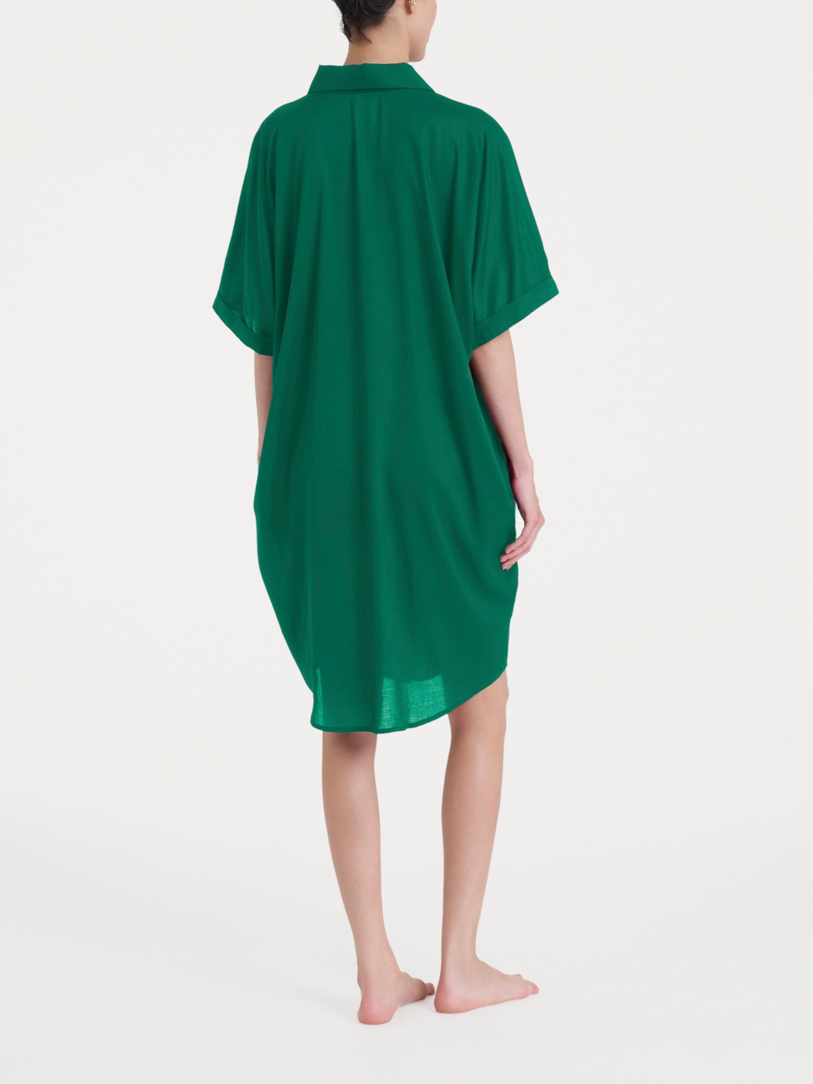 Chemisier lungo in Ecoseta Blu Donna - Ragno