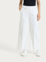 Jeans sfrangiato ampio alla caviglia in Light denim  Bianchi Donna - Ragno