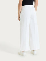 Jeans sfrangiato ampio alla caviglia in Light denim  Bianchi Donna - Ragno