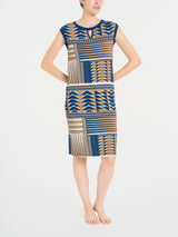 Abito smanicato con geometric pattern in Viscosa Summer Marroni Donna - Ragno