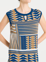 Abito smanicato con geometric pattern in Viscosa Summer Marroni Donna - Ragno