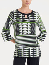 Maglietta con manica 3/4 e geometric pattern in Viscosa Summer Verdi Donna - Ragno