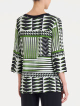 Maglietta con manica 3/4 e geometric pattern in Viscosa Summer Verdi Donna - Ragno