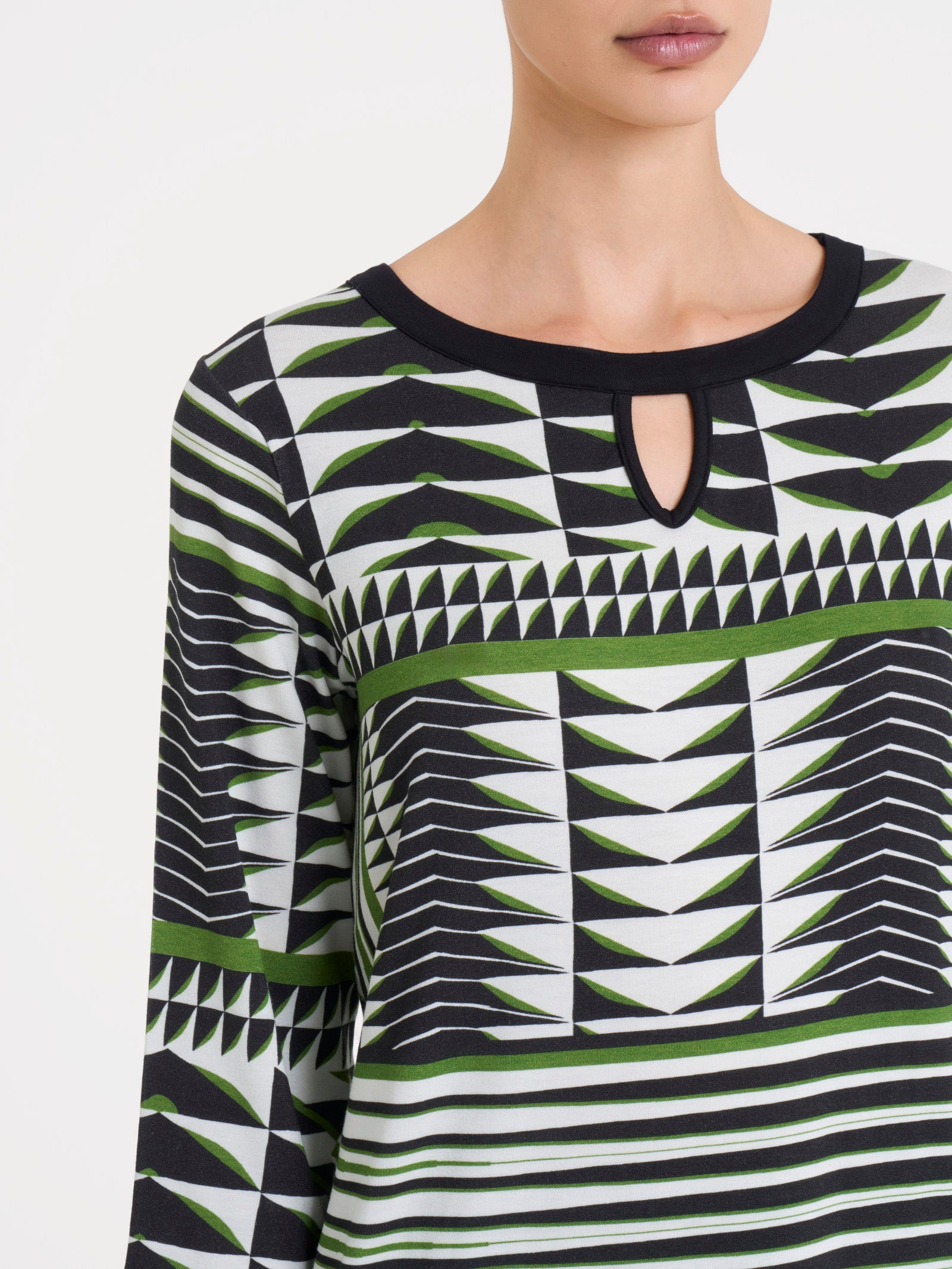 Maglietta con manica 3/4 e geometric pattern in Viscosa Summer Verdi Donna - Ragno