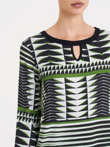 Maglietta con manica 3/4 e geometric pattern in Viscosa Summer Verdi Donna - Ragno