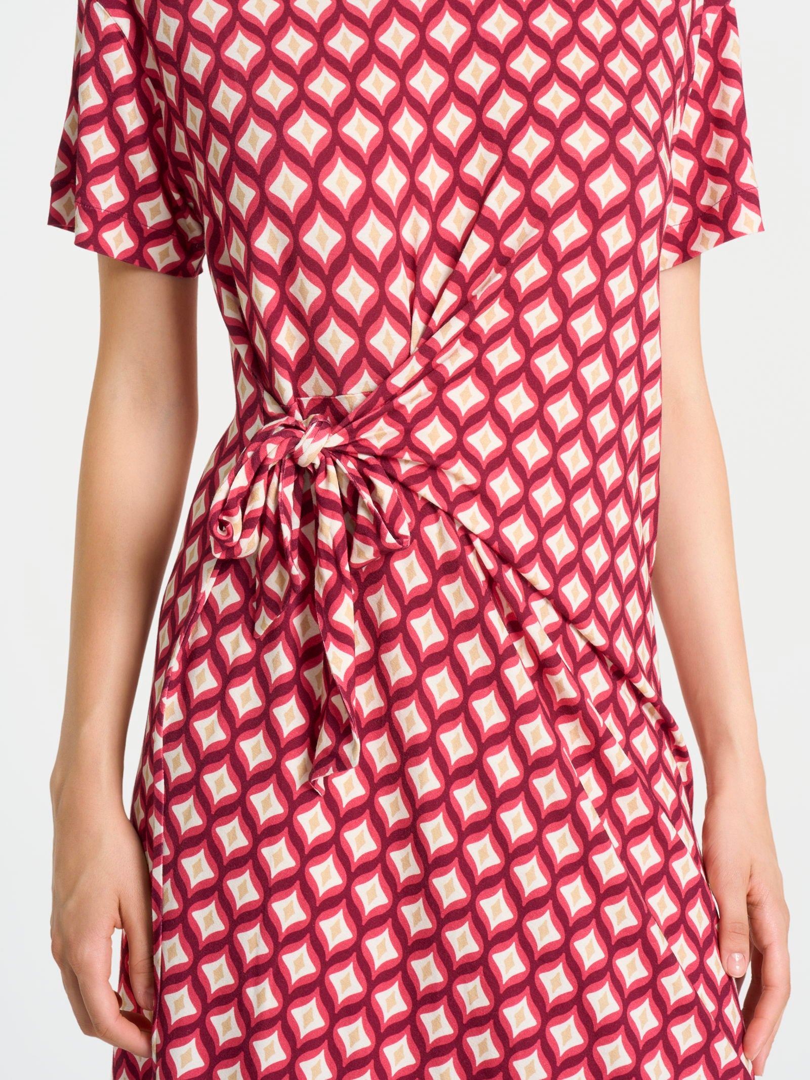Abito in fantasia con nodo in Viscosa Summer  Rossi Donna - Ragno