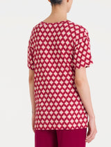 Maglietta in fantasia con nodo in Viscosa Summer  Rossi Donna - Ragno
