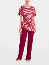 Maglietta in fantasia con nodo in Viscosa Summer  Rossi Donna - Ragno
