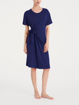 Abito tinta unita con nodo in Viscosa Summer  Blu Donna - Ragno